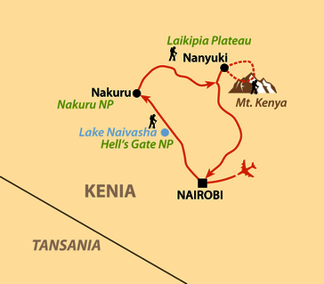 Karte: Jambo Kenia! Mt. Kenya und Safari