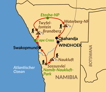 Karte: Discover Namibia